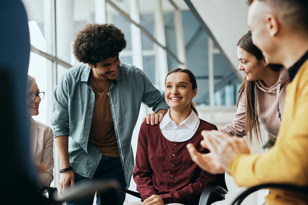 Group therapy session about self-care in recovery